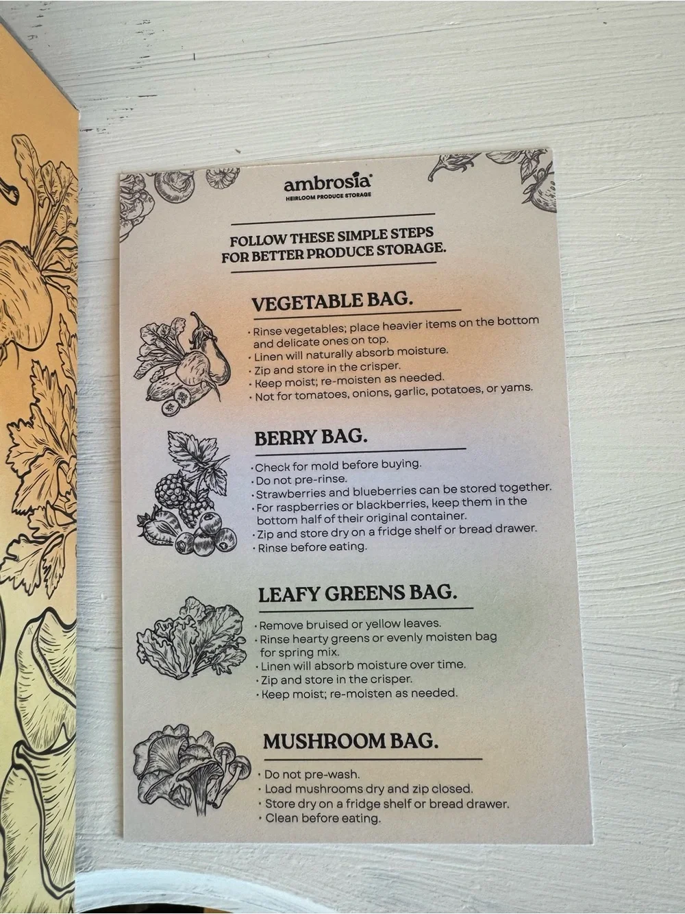 Ambrosia Linen Produce Storage Bag Set of Four